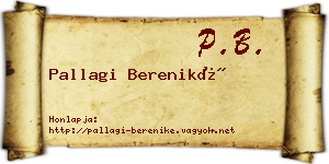 Pallagi Bereniké névjegykártya